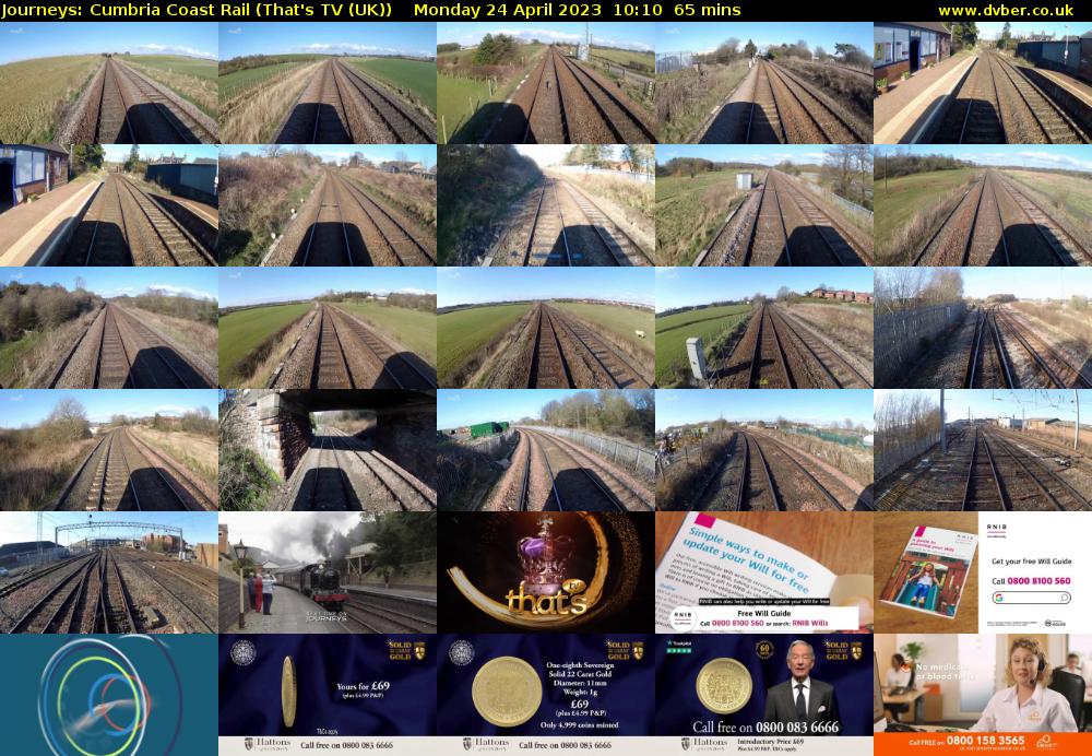Journeys: Cumbria Coast Rail (That's TV (UK)) Monday 24 April 2023 10:10 - 11:15