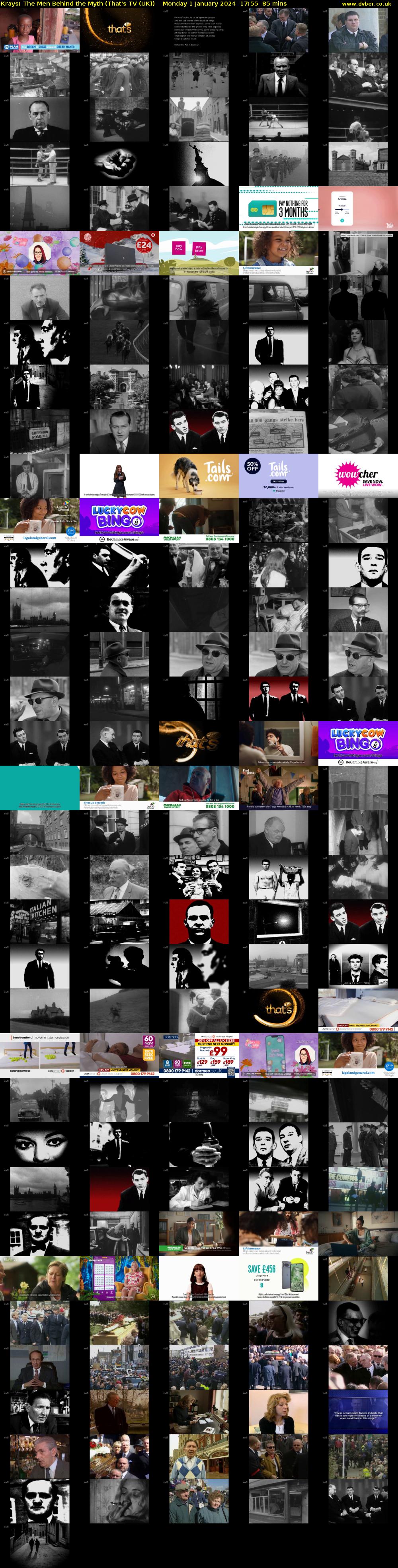 Krays: The Men Behind the Myth (That's TV (UK)) Monday 1 January 2024 17:55 - 19:20