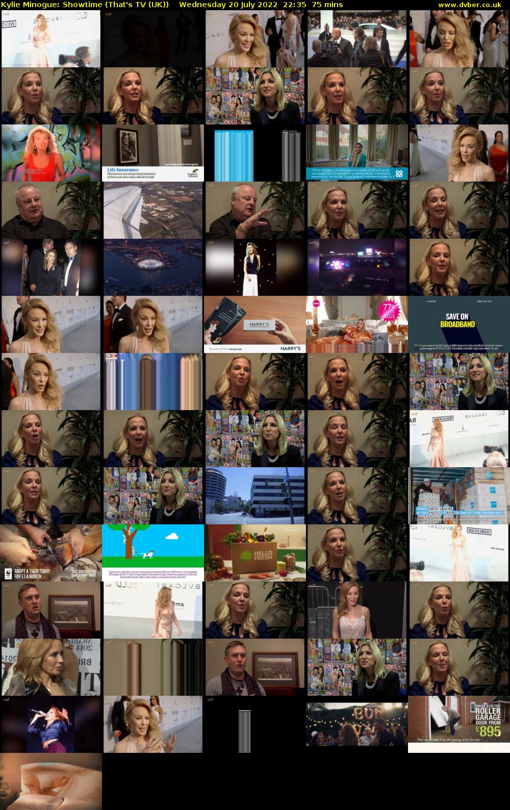 Kylie Minogue: Showtime (That's TV (UK)) Wednesday 20 July 2022 22:35 - 23:50