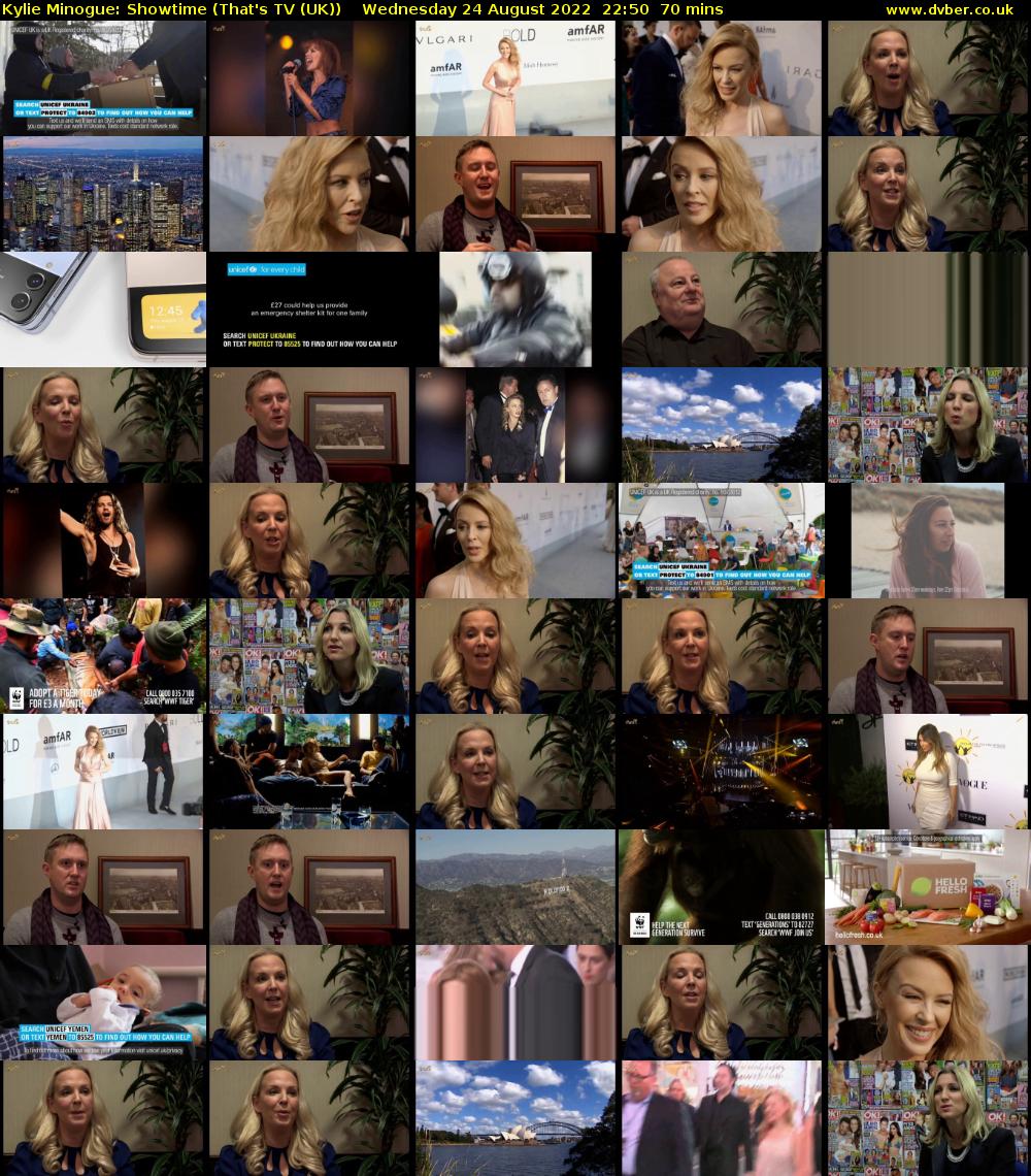 Kylie Minogue: Showtime (That's TV (UK)) Wednesday 24 August 2022 22:50 - 00:00