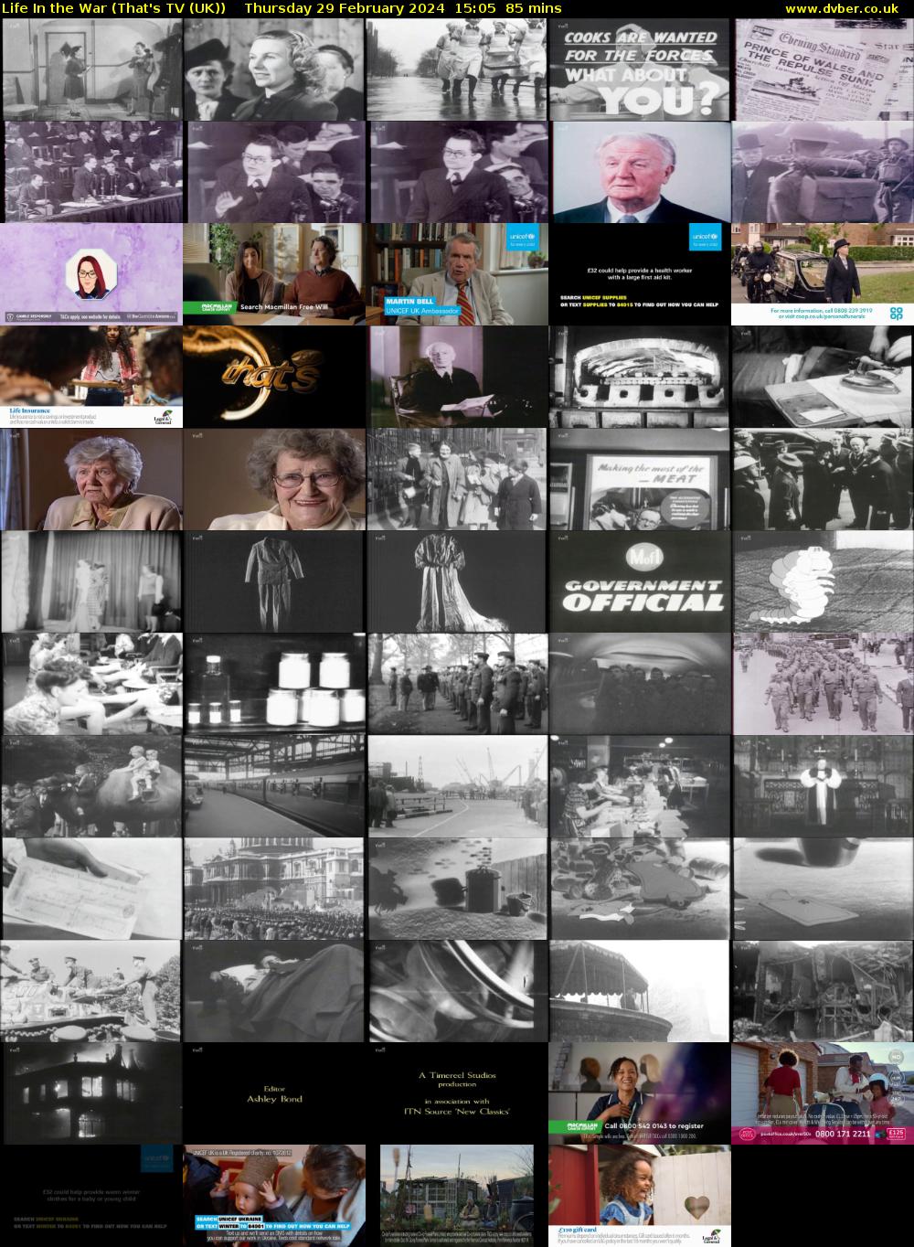 Life In the War (That's TV (UK)) Thursday 29 February 2024 15:05 - 16:30
