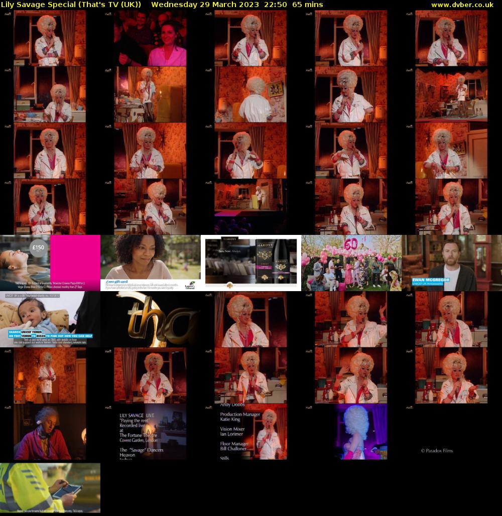 Lily Savage Special (That's TV (UK)) Wednesday 29 March 2023 22:50 - 23:55