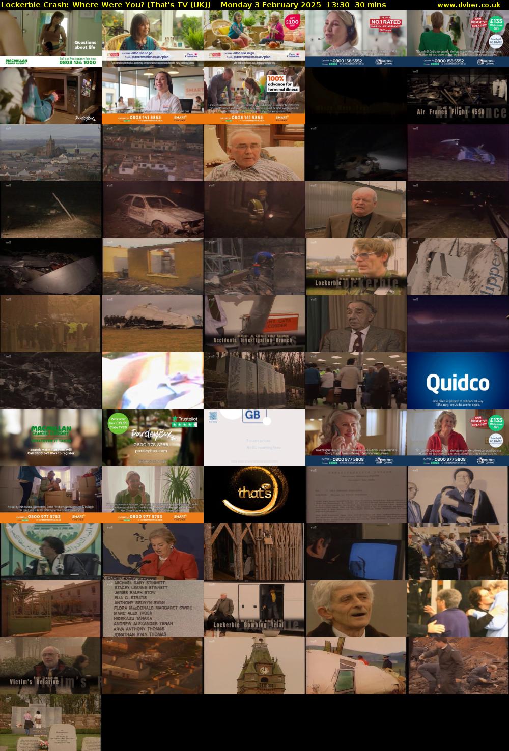 Lockerbie Crash: Where Were You? (That's TV (UK)) Monday 3 February 2025 13:30 - 14:00