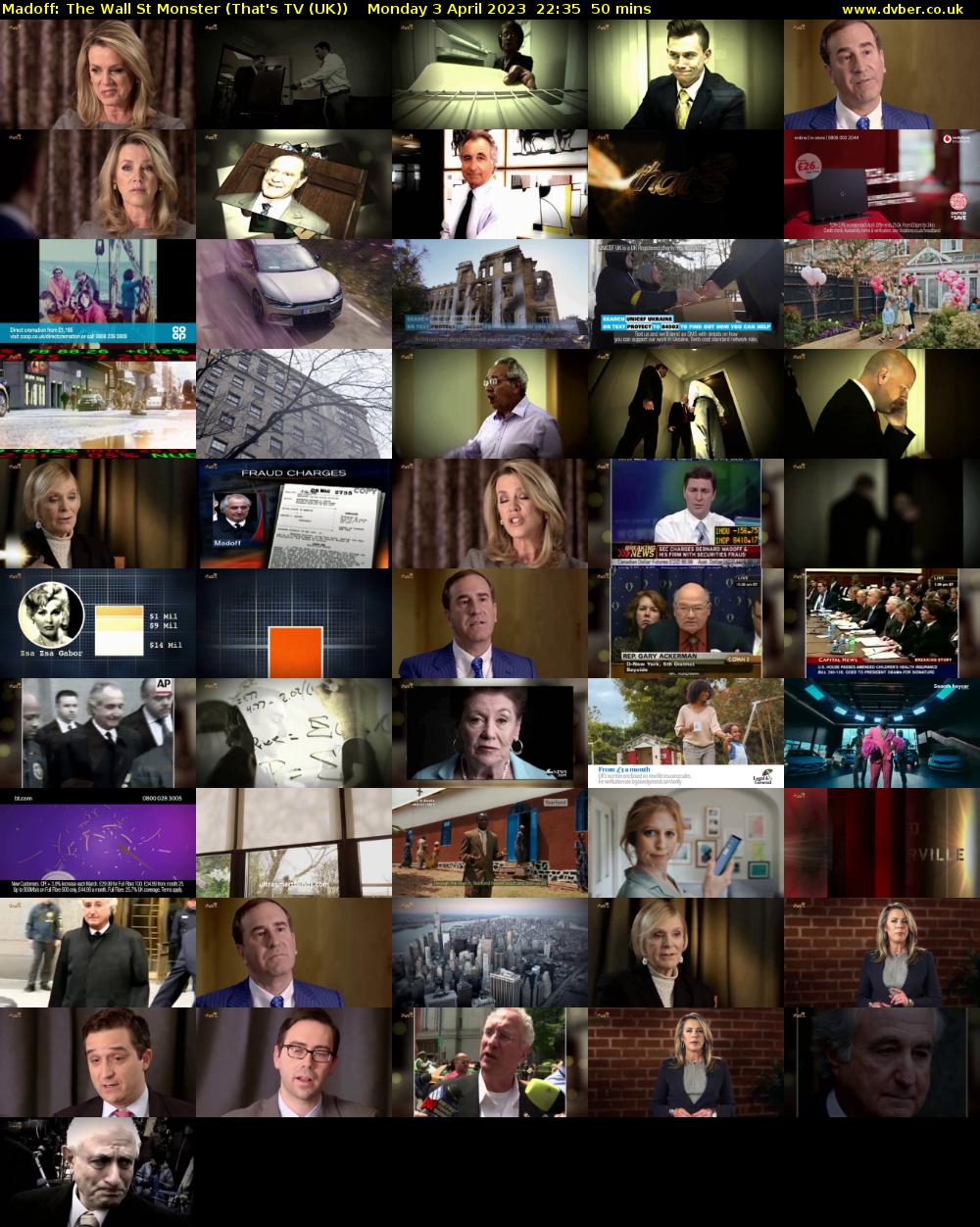 Madoff: The Wall St Monster (That's TV (UK)) Monday 3 April 2023 22:35 - 23:25