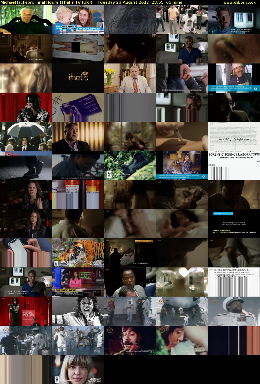 Michael Jackson: Final Hours (That's TV (UK)) Tuesday 23 August 2022 23:55 - 01:00