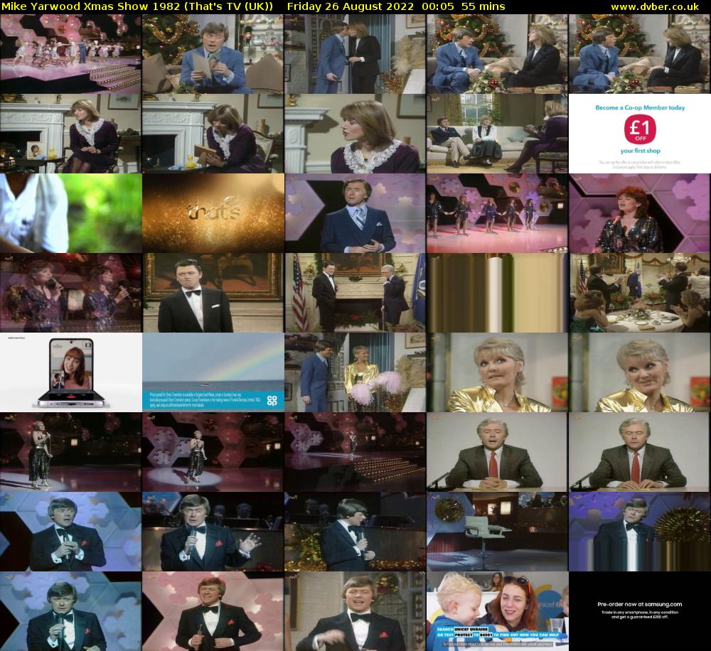 Mike Yarwood Xmas Show 1982 (That's TV (UK)) Friday 26 August 2022 00:05 - 01:00
