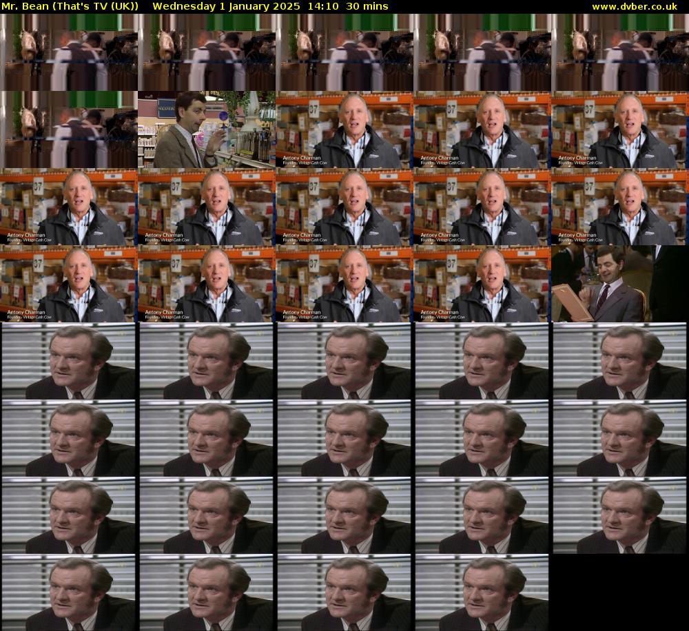 Mr. Bean (That's TV (UK)) Wednesday 1 January 2025 14:10 - 14:40