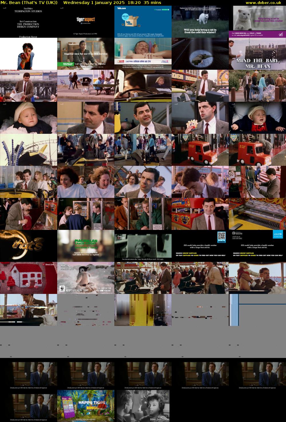 Mr. Bean (That's TV (UK)) Wednesday 1 January 2025 18:20 - 18:55