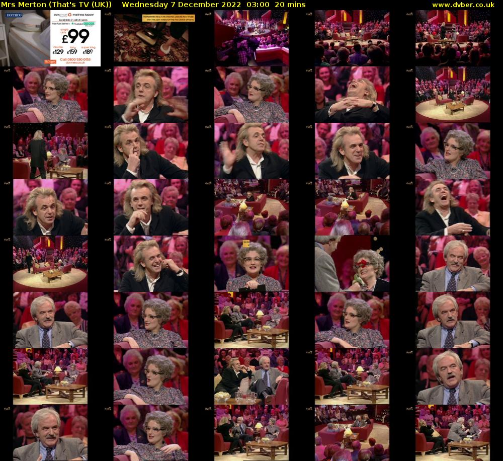 Mrs Merton (That's TV (UK)) Wednesday 7 December 2022 03:00 - 03:20