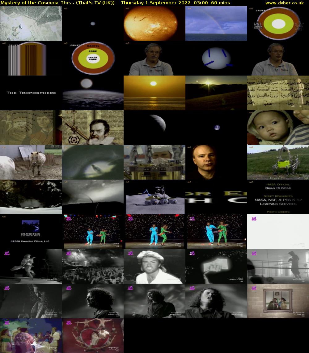 Mystery of the Cosmos: The... (That's TV (UK)) Thursday 1 September 2022 03:00 - 04:00