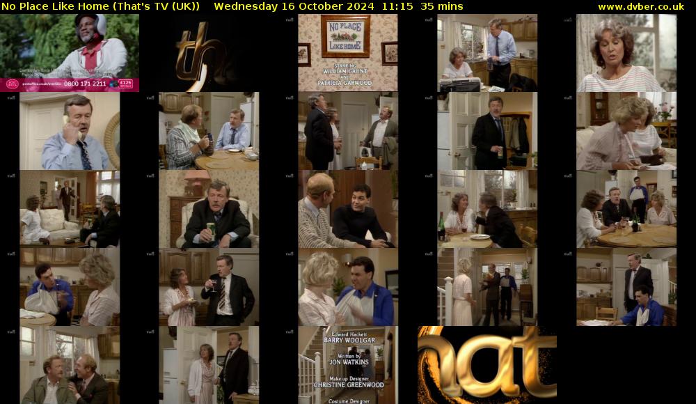 No Place Like Home (That's TV (UK)) Wednesday 16 October 2024 11:15 - 11:50