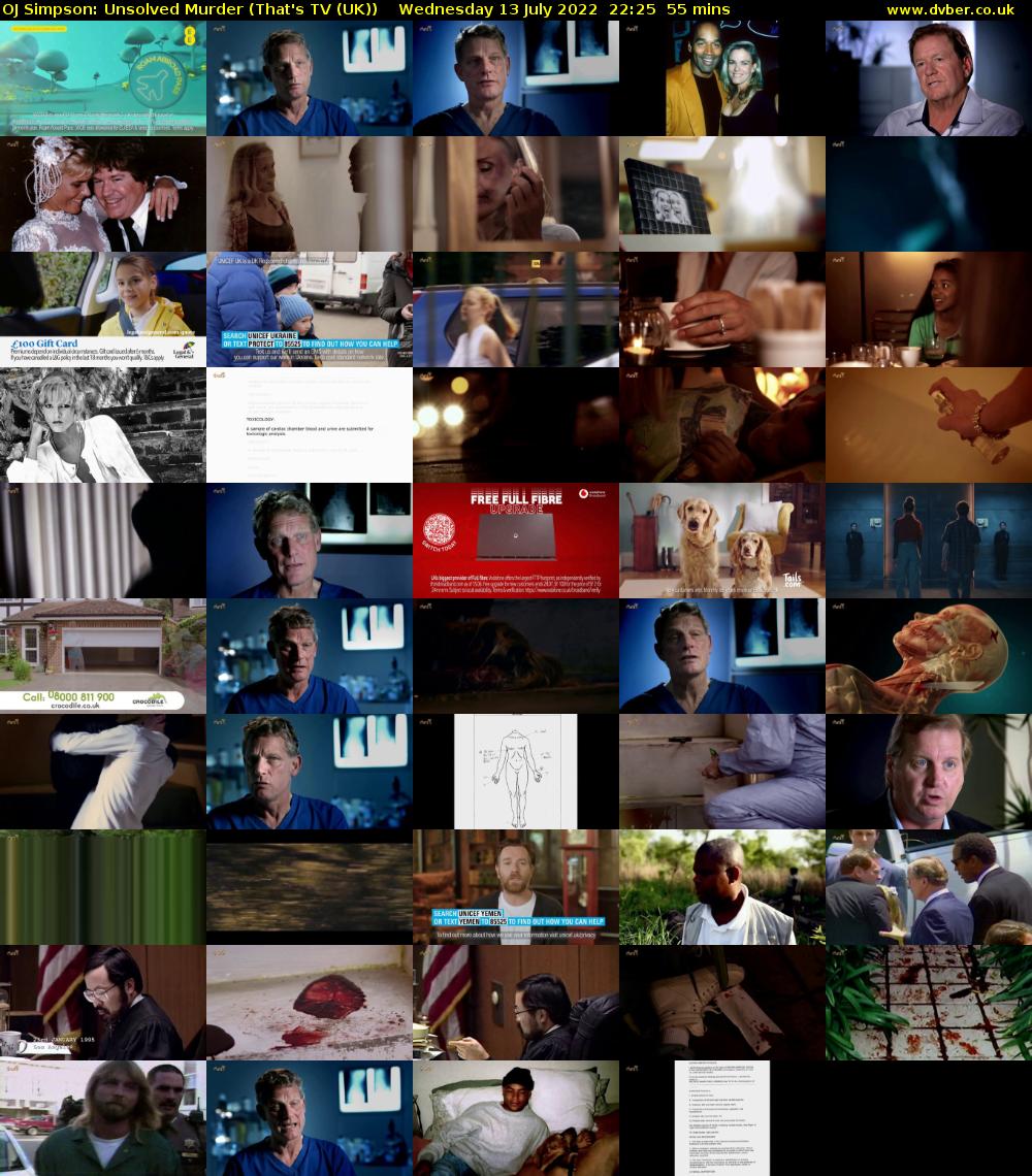 OJ Simpson: Unsolved Murder (That's TV (UK)) Wednesday 13 July 2022 22:25 - 23:20