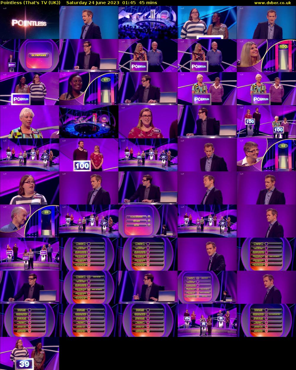 Pointless (That's TV (UK)) Saturday 24 June 2023 01:45 - 02:30