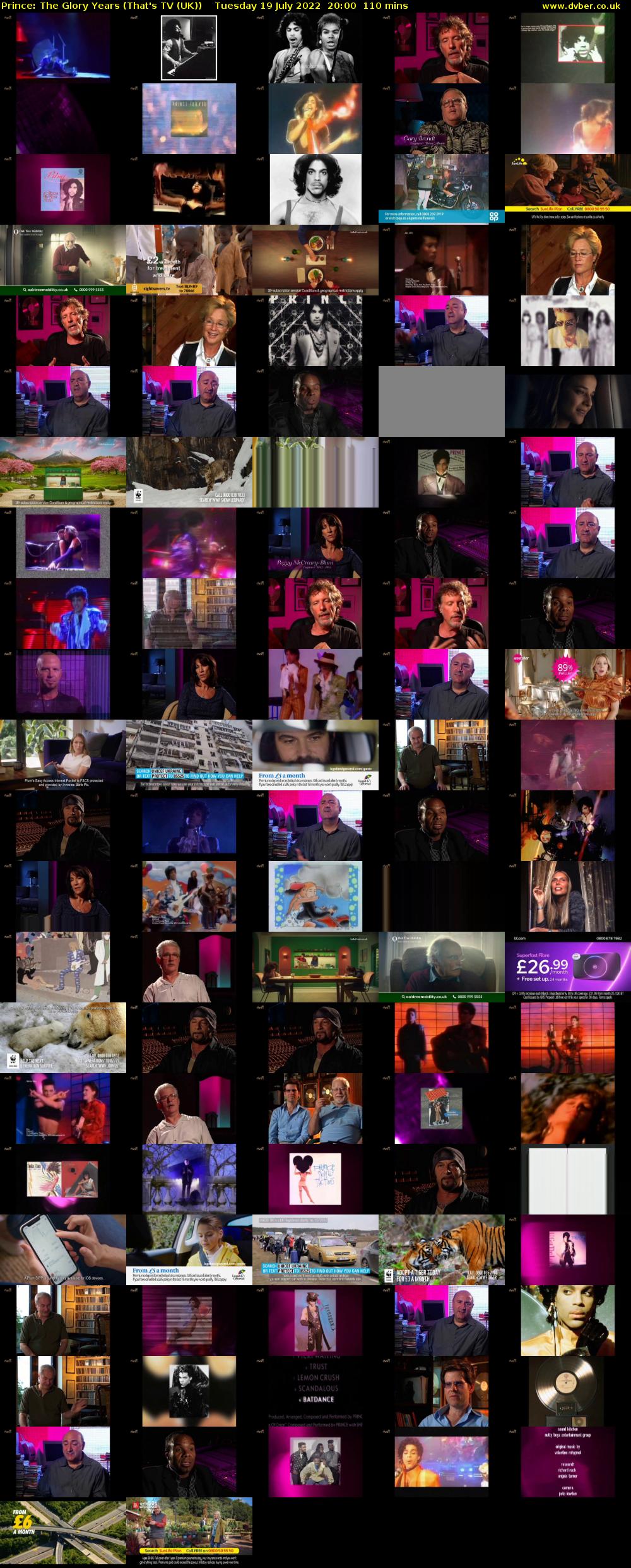 Prince: The Glory Years (That's TV (UK)) Tuesday 19 July 2022 20:00 - 21:50
