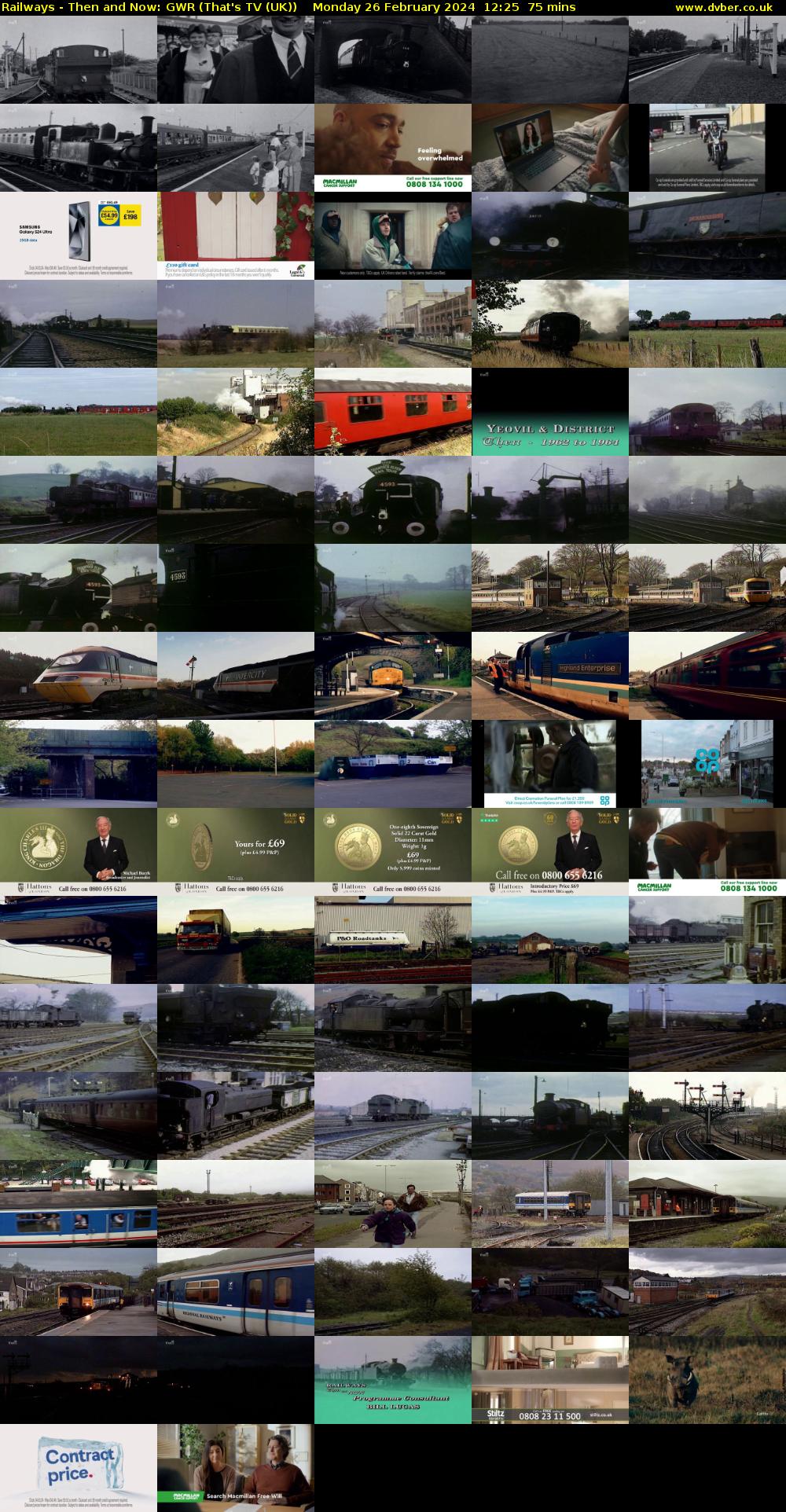 Railways - Then and Now: GWR (That's TV (UK)) Monday 26 February 2024 12:25 - 13:40