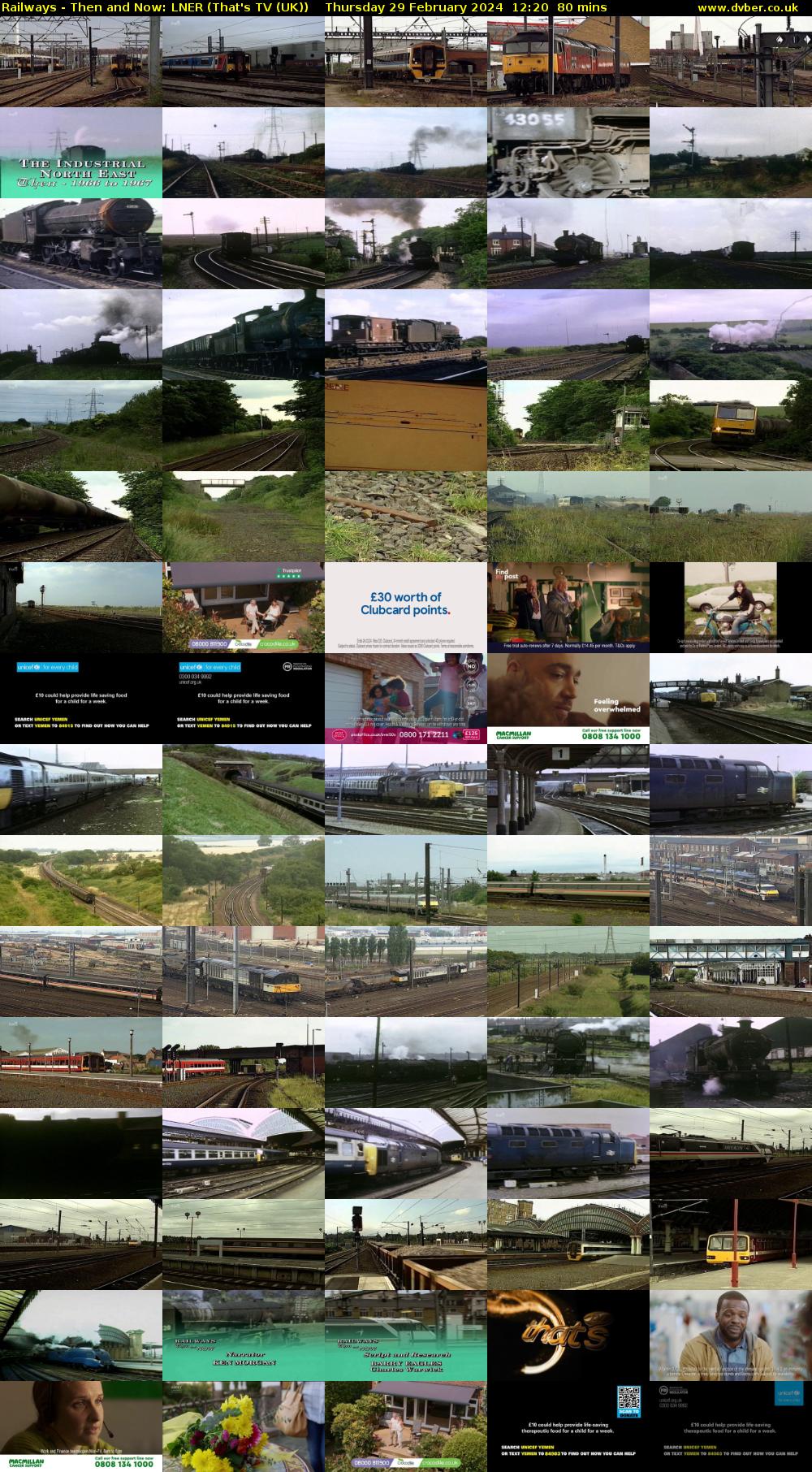 Railways - Then and Now: LNER (That's TV (UK)) Thursday 29 February 2024 12:20 - 13:40