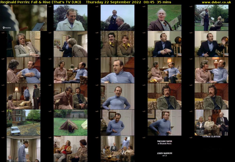 Reginald Perrin: Fall & Rise (That's TV (UK)) Thursday 22 September 2022 00:45 - 01:20