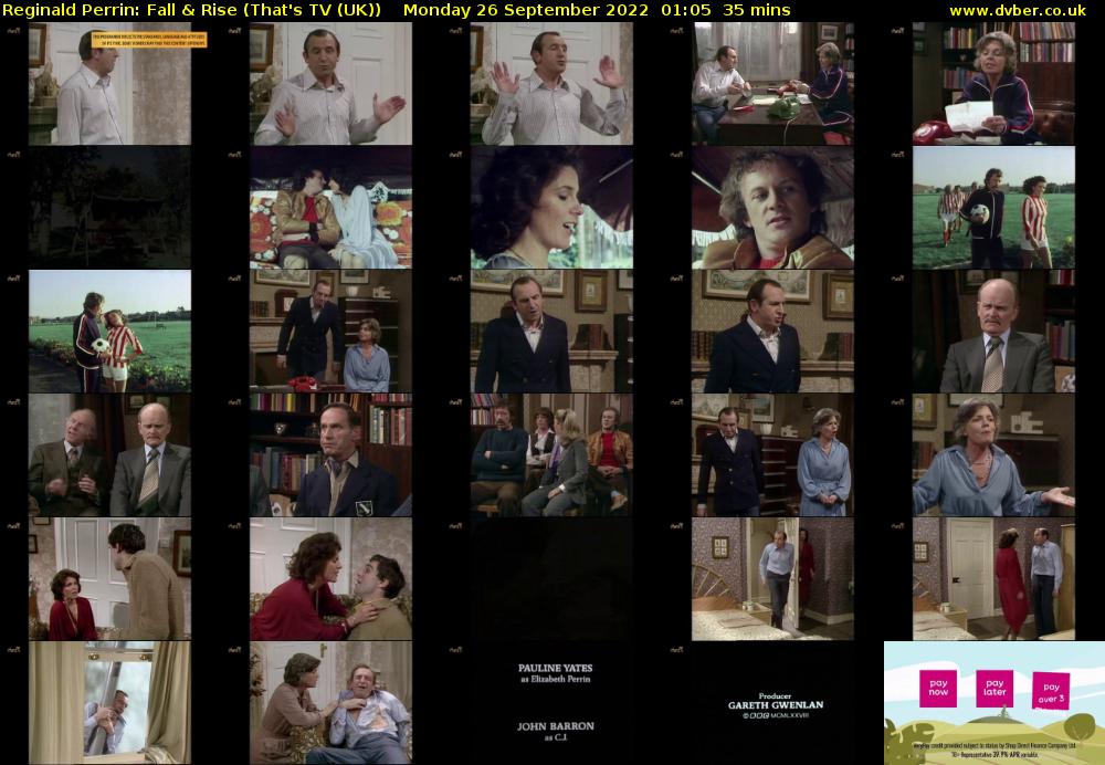 Reginald Perrin: Fall & Rise (That's TV (UK)) Monday 26 September 2022 01:05 - 01:40
