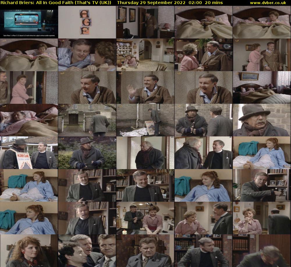 Richard Briers: All In Good Faith (That's TV (UK)) Thursday 29 September 2022 02:00 - 02:20