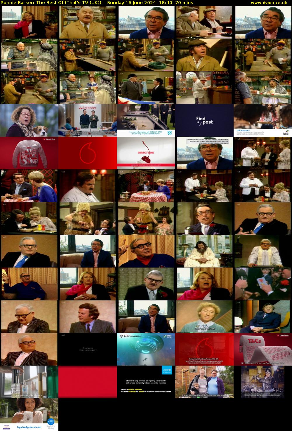 Ronnie Barker: The Best Of (That's TV (UK)) Sunday 16 June 2024 18:40 - 19:50