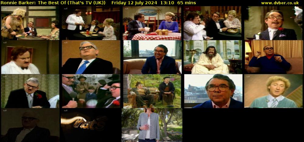 Ronnie Barker: The Best Of (That's TV (UK)) Friday 12 July 2024 13:10 - 14:15