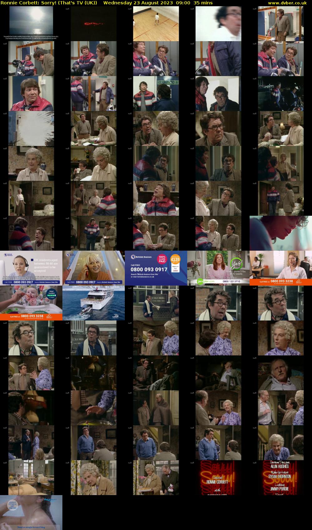 Ronnie Corbett: Sorry! (That's TV (UK)) Wednesday 23 August 2023 09:00 - 09:35