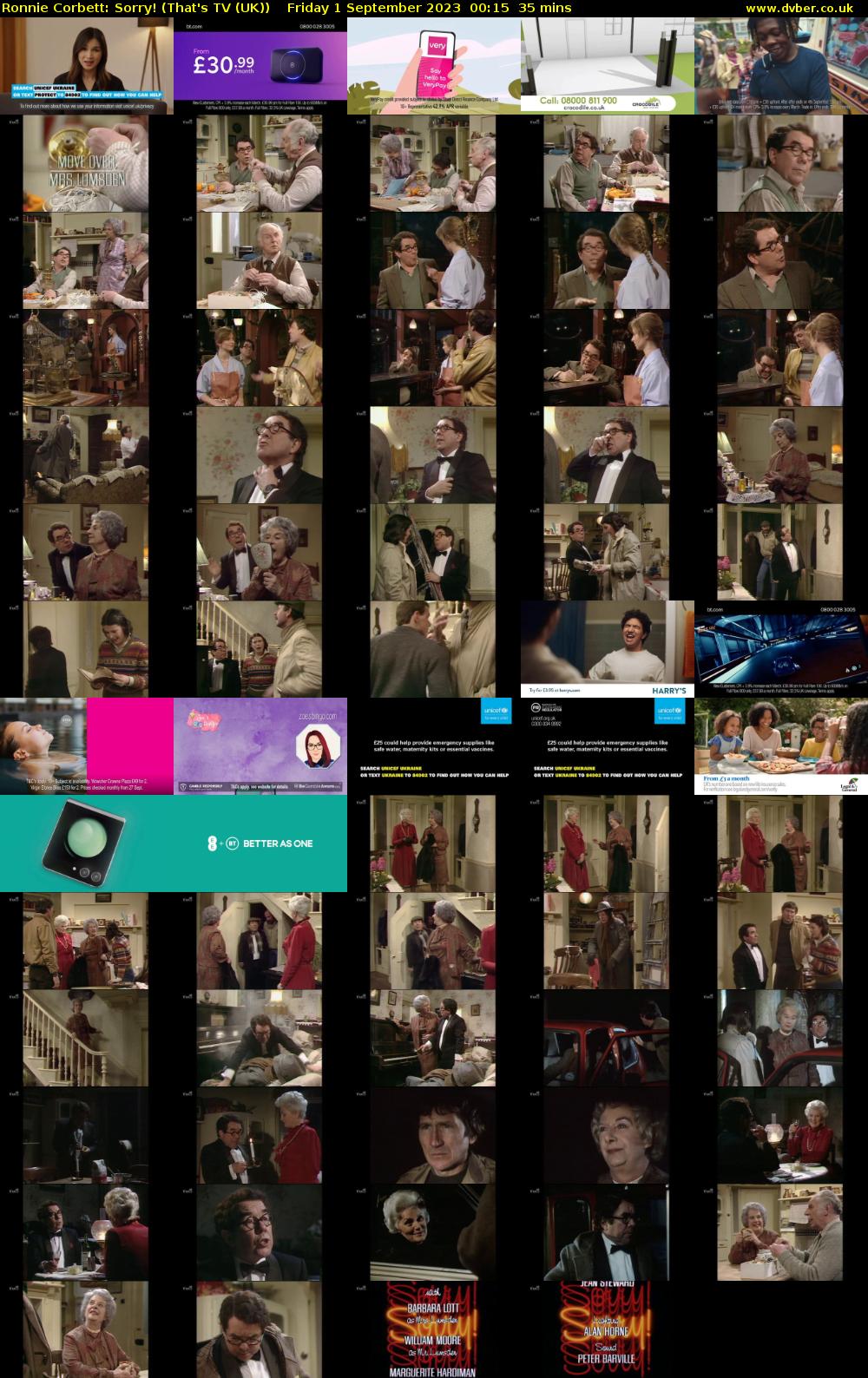 Ronnie Corbett: Sorry! (That's TV (UK)) Friday 1 September 2023 00:15 - 00:50
