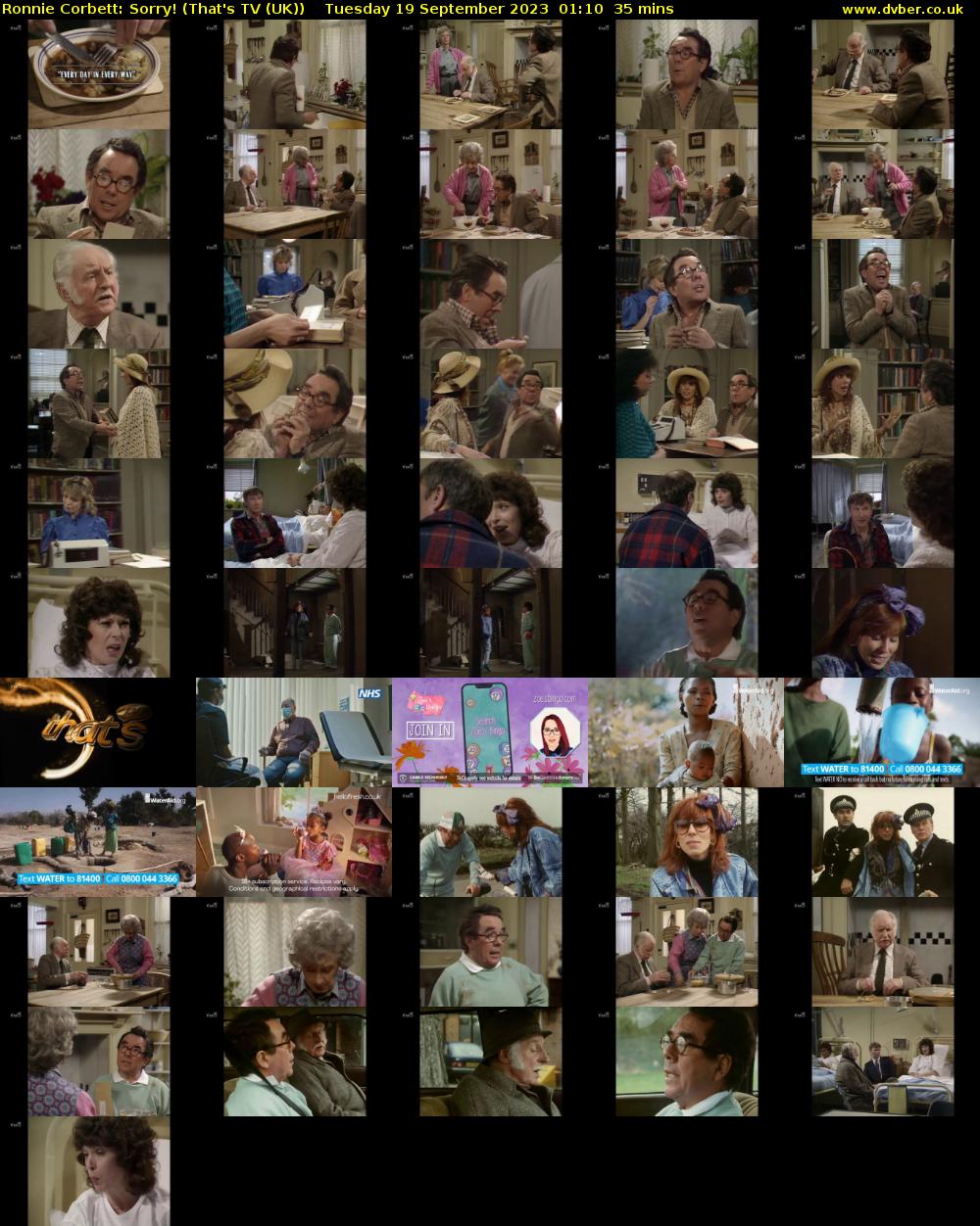 Ronnie Corbett: Sorry! (That's TV (UK)) Tuesday 19 September 2023 01:10 - 01:45