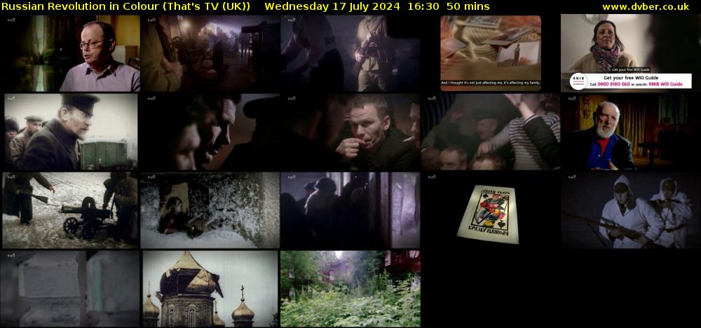 Russian Revolution in Colour (That's TV (UK)) Wednesday 17 July 2024 16:30 - 17:20