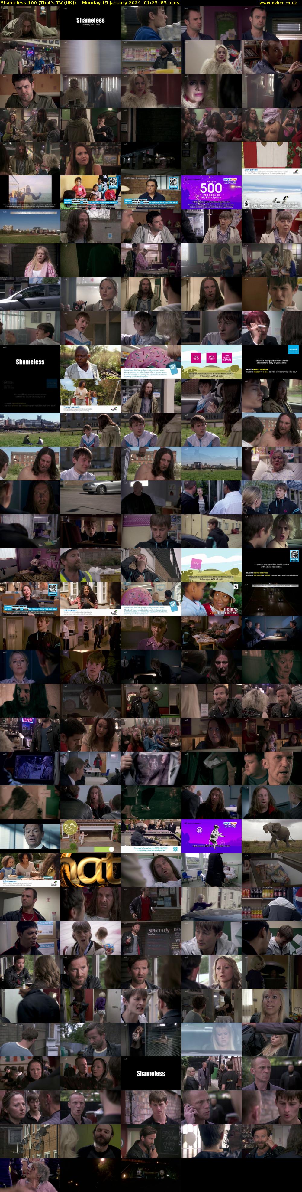 Shameless 100 (That's TV (UK)) Monday 15 January 2024 01:25 - 02:50