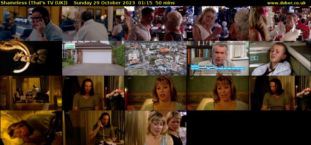 Shameless (That's TV (UK)) Sunday 29 October 2023 01:15 - 01:05