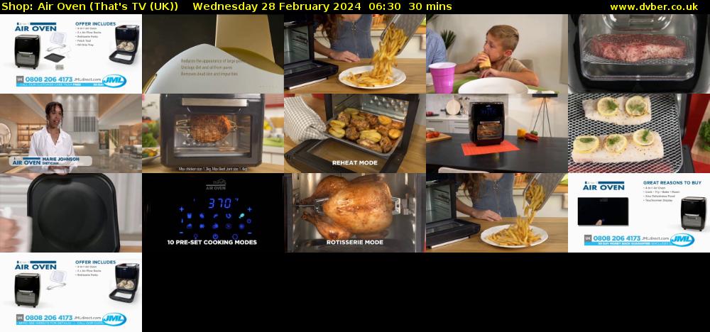 Shop: Air Oven (That's TV (UK)) Wednesday 28 February 2024 06:30 - 07:00