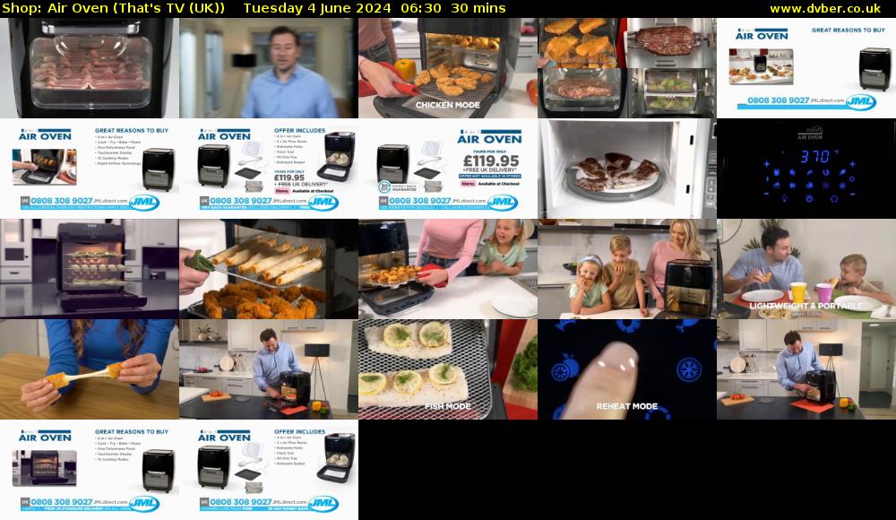 Shop: Air Oven (That's TV (UK)) Tuesday 4 June 2024 06:30 - 07:00