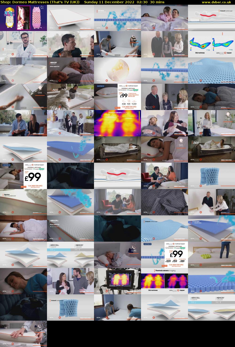 Shop: Dormeo Mattresses (That's TV (UK)) Sunday 11 December 2022 02:30 - 03:00