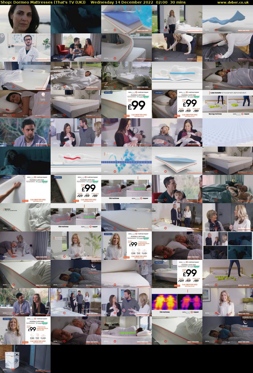 Shop: Dormeo Mattresses (That's TV (UK)) Wednesday 14 December 2022 02:00 - 02:30