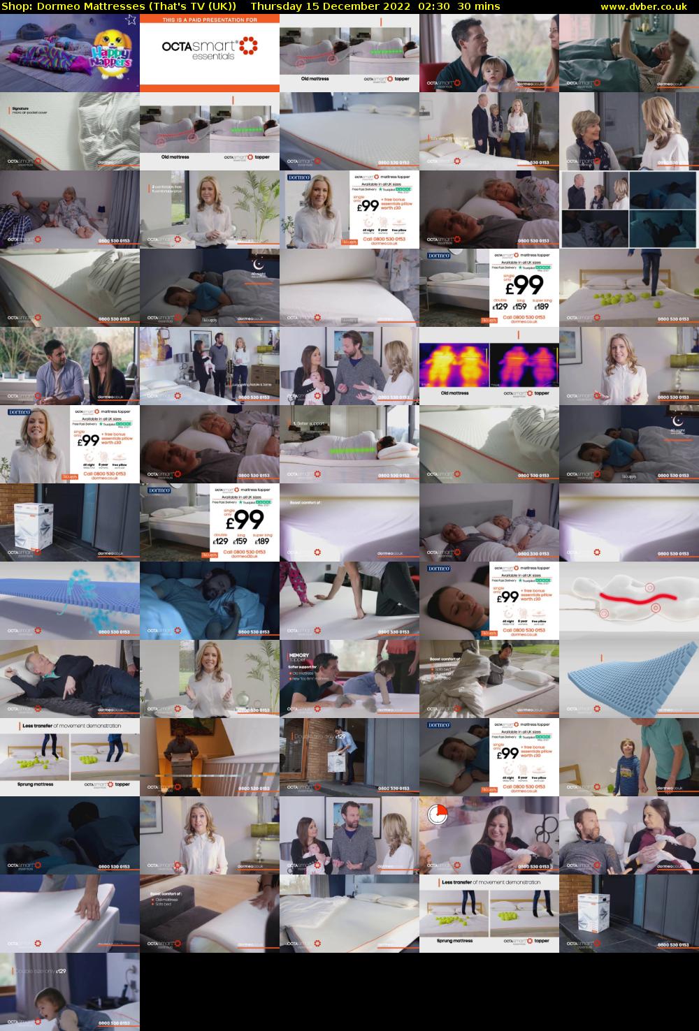 Shop: Dormeo Mattresses (That's TV (UK)) Thursday 15 December 2022 02:30 - 03:00