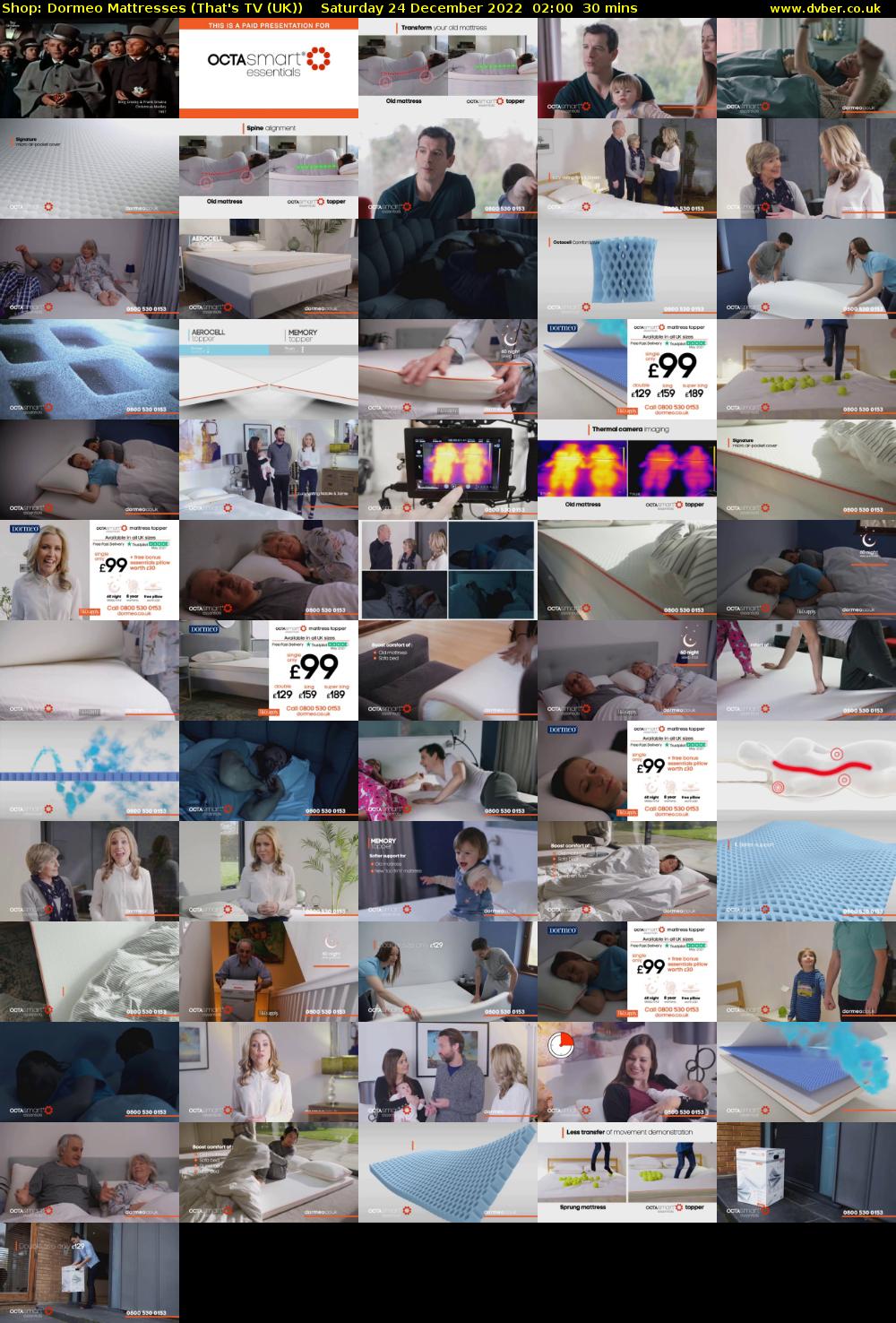Shop: Dormeo Mattresses (That's TV (UK)) Saturday 24 December 2022 02:00 - 02:30