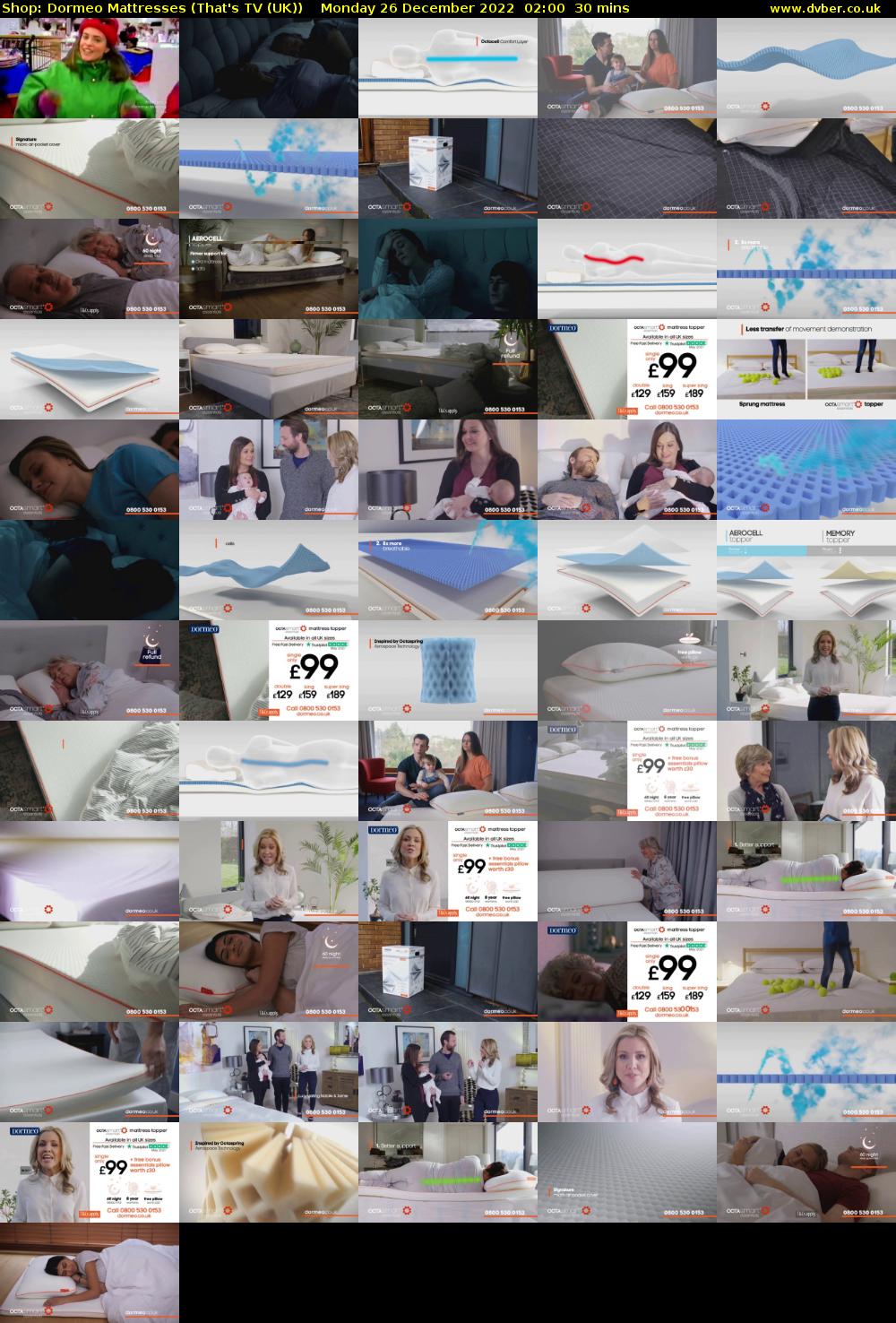 Shop: Dormeo Mattresses (That's TV (UK)) Monday 26 December 2022 02:00 - 02:30
