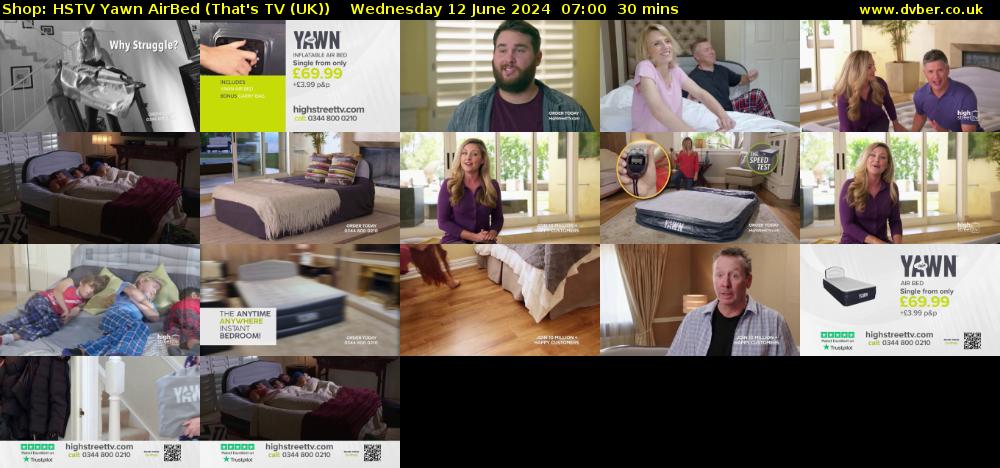 Shop: HSTV Yawn AirBed (That's TV (UK)) Wednesday 12 June 2024 07:00 - 07:30
