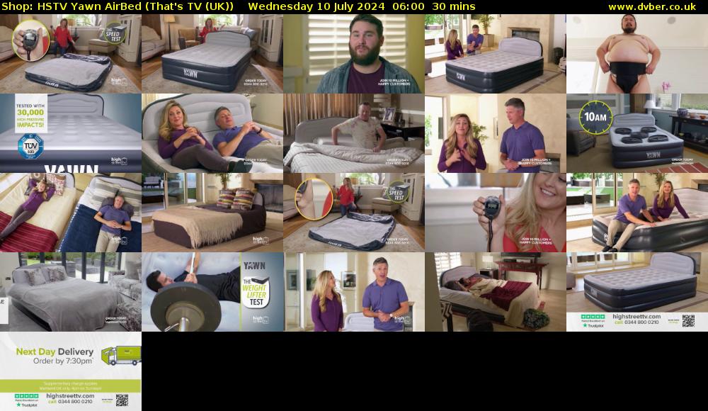 Shop: HSTV Yawn AirBed (That's TV (UK)) Wednesday 10 July 2024 06:00 - 06:30