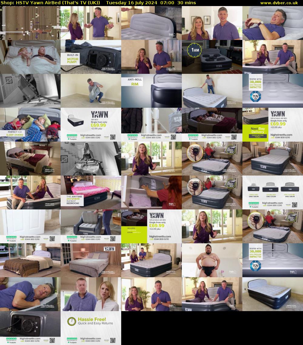Shop: HSTV Yawn AirBed (That's TV (UK)) Tuesday 16 July 2024 07:00 - 07:30