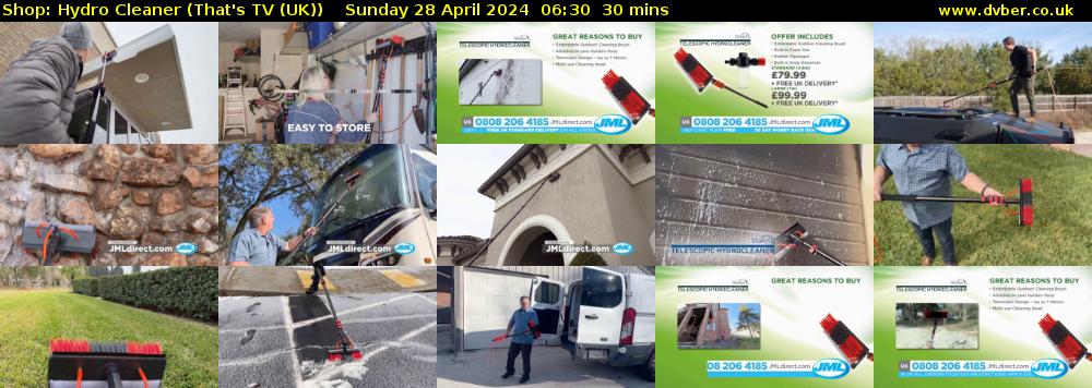 Shop: Hydro Cleaner (That's TV (UK)) Sunday 28 April 2024 06:30 - 07:00