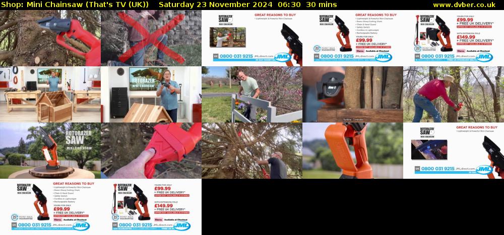 Shop: Mini Chainsaw (That's TV (UK)) Saturday 23 November 2024 06:30 - 07:00