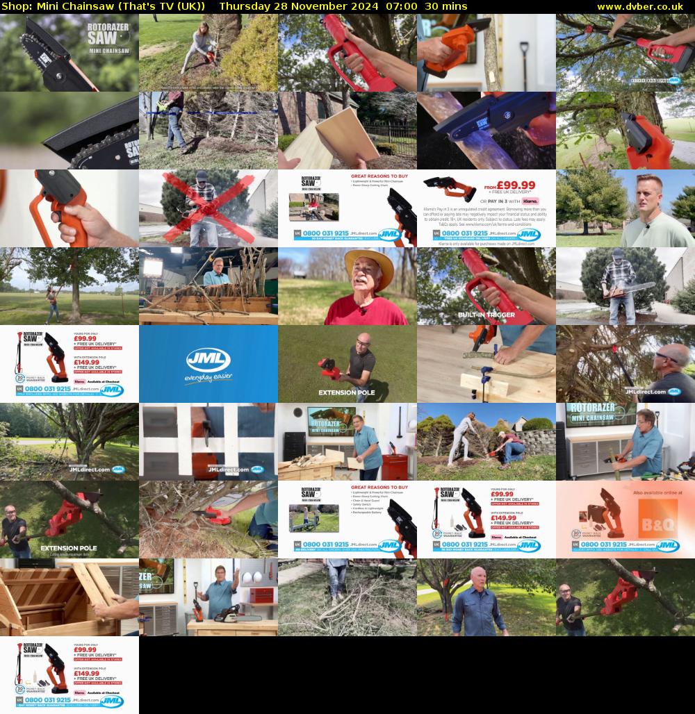 Shop: Mini Chainsaw (That's TV (UK)) Thursday 28 November 2024 07:00 - 07:30