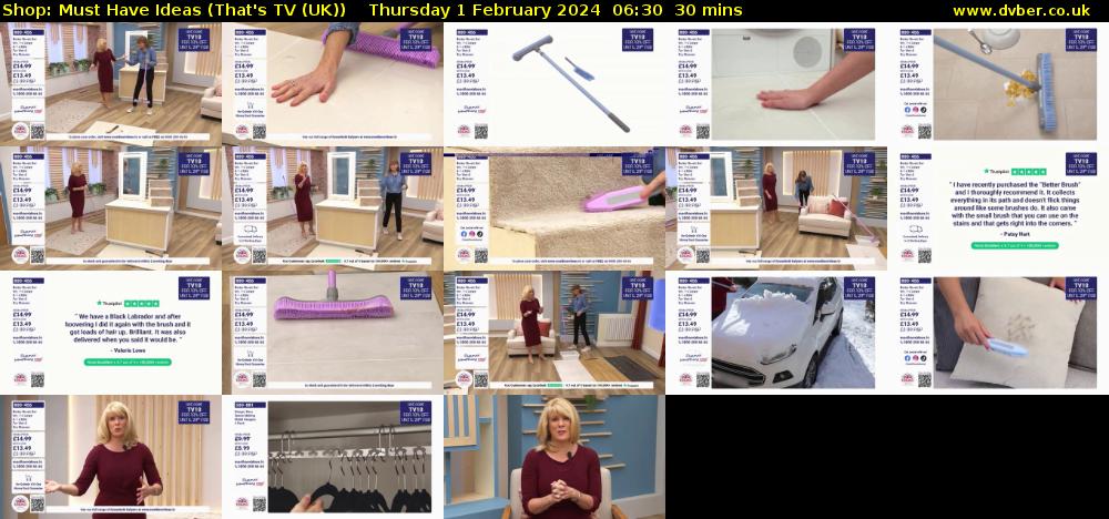 Shop: Must Have Ideas (That's TV (UK)) Thursday 1 February 2024 06:30 - 07:00