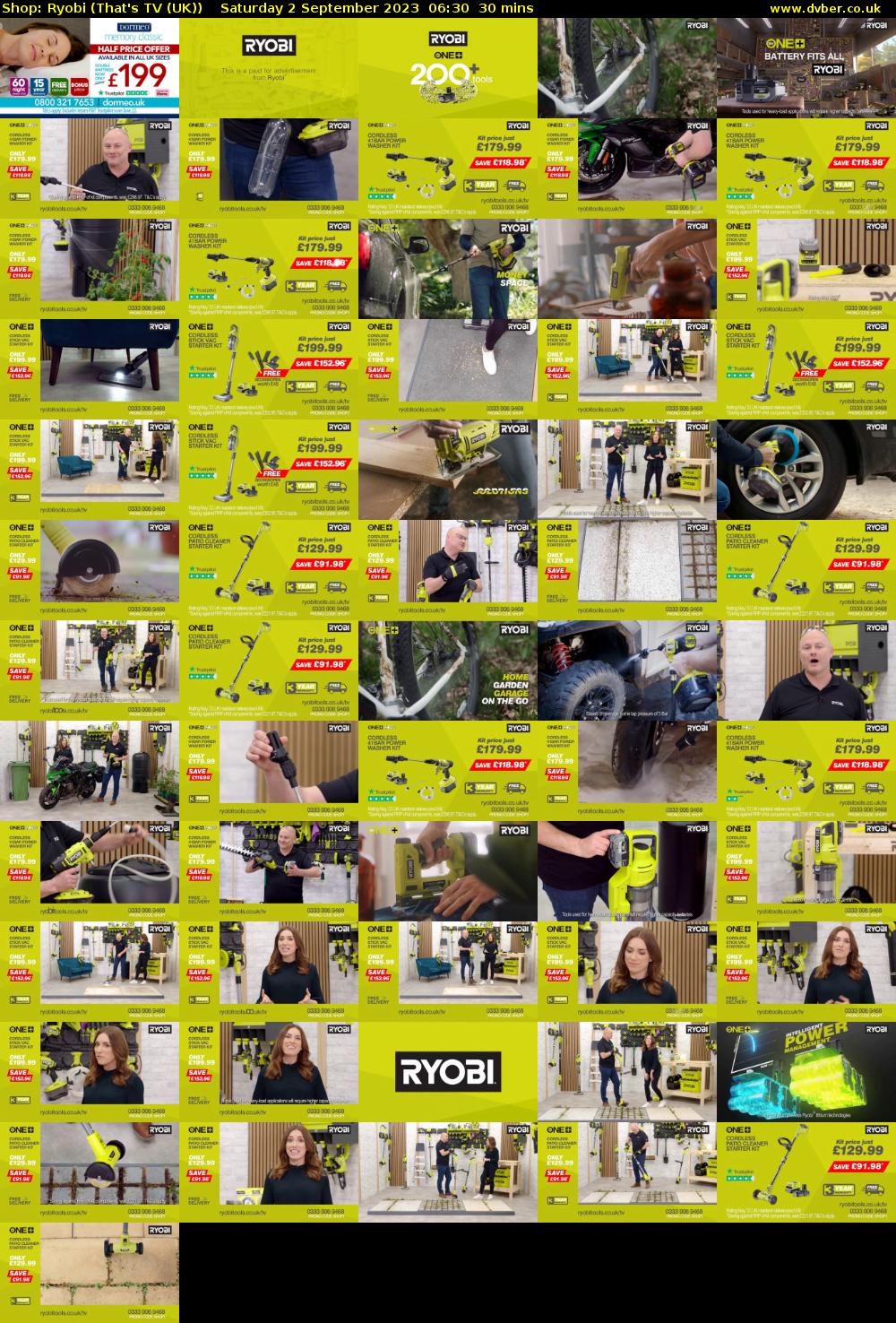 Shop: Ryobi (That's TV (UK)) Saturday 2 September 2023 06:30 - 07:00
