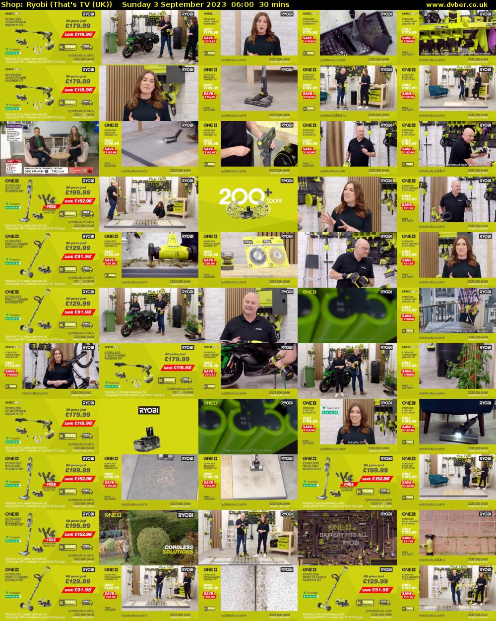 Shop: Ryobi (That's TV (UK)) Sunday 3 September 2023 06:00 - 06:30