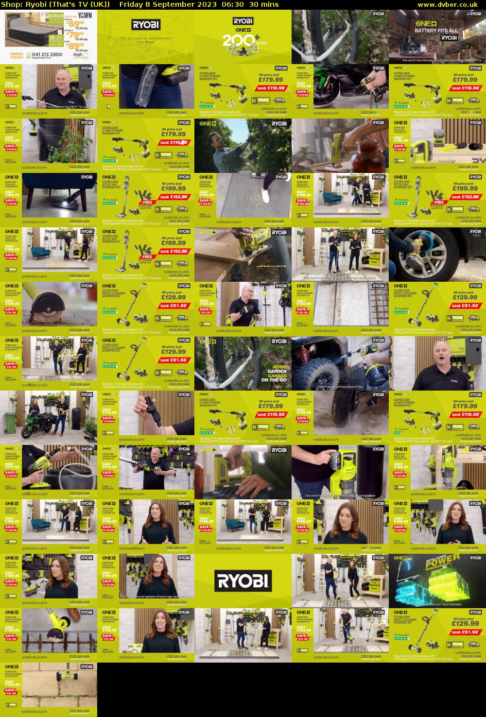 Shop: Ryobi (That's TV (UK)) Friday 8 September 2023 06:30 - 07:00
