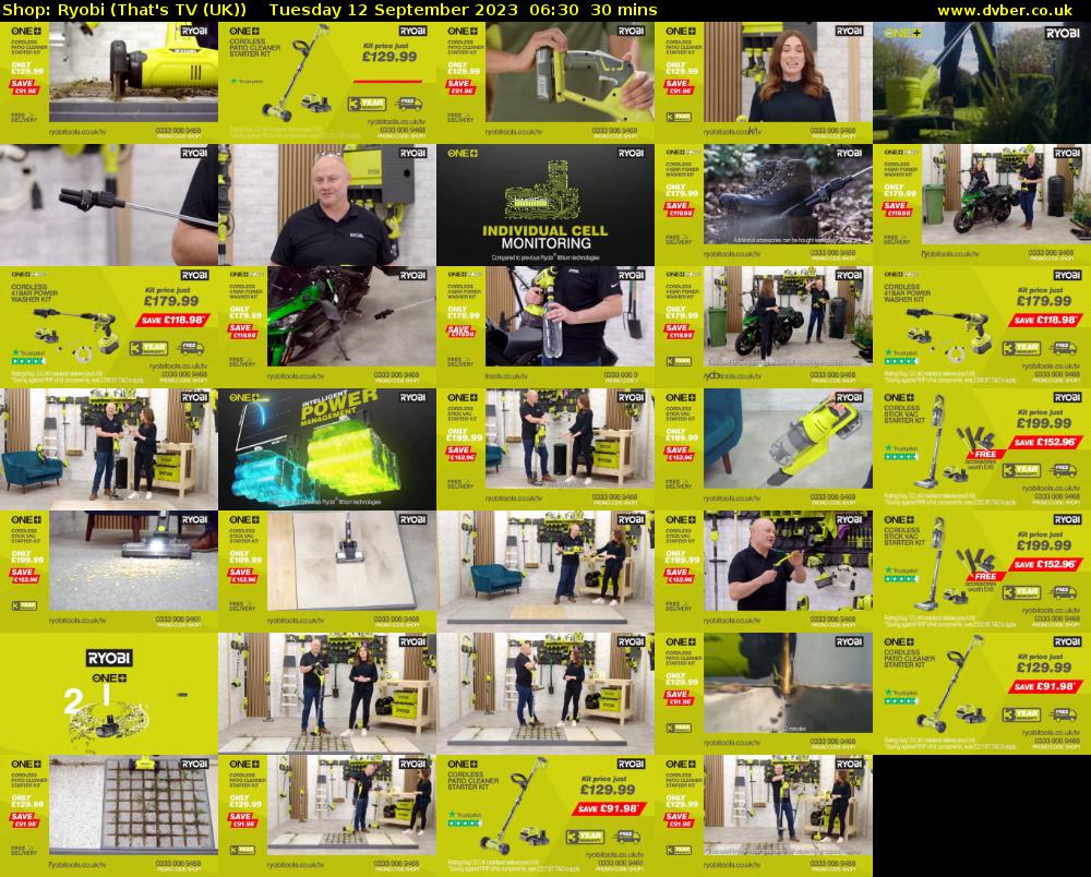 Shop: Ryobi (That's TV (UK)) Tuesday 12 September 2023 06:30 - 07:00