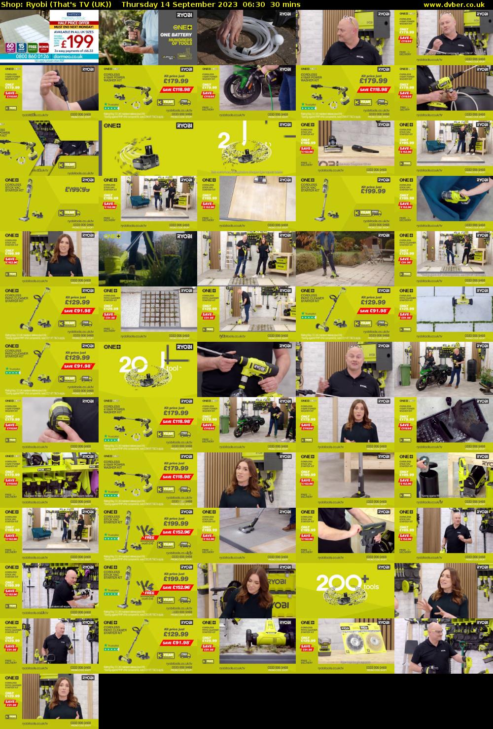 Shop: Ryobi (That's TV (UK)) Thursday 14 September 2023 06:30 - 07:00